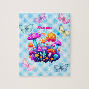 Personalised name Mushroom Jigsaw Puzzle