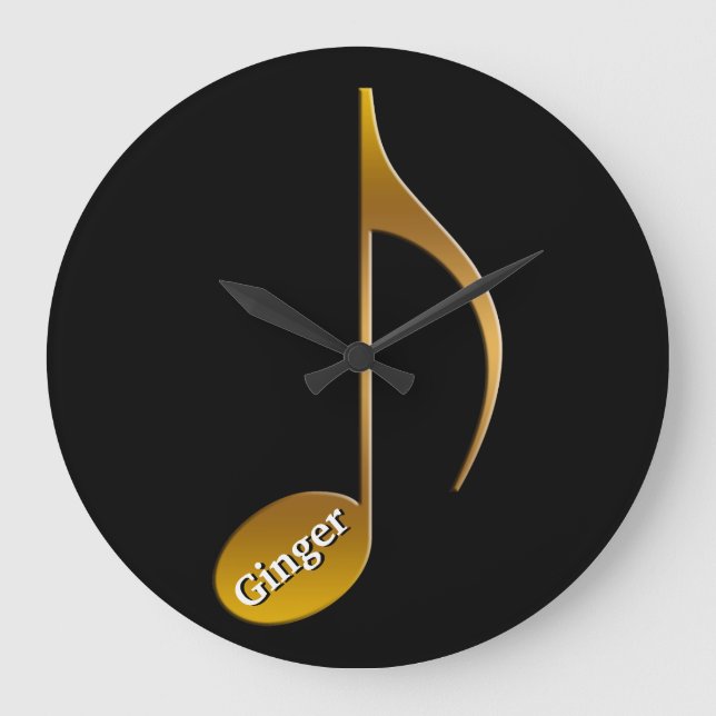 Personalised Name Musical Note | Musicians Dancers Large Clock (Front)
