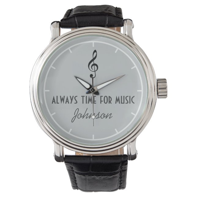 personalised name & musical note watch (Front)