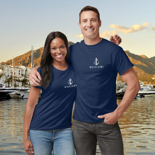 Personalised Name Nautical Boat Anchor T-Shirt