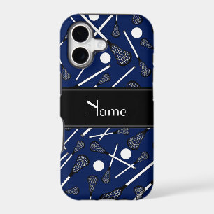 Personalised name navy blue lacrosse