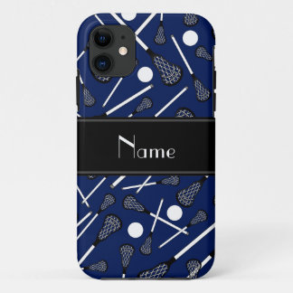 Personalised name navy blue lacrosse Case-Mate iPhone case