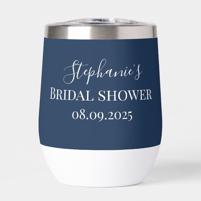 Personalised Name Navy Blue Script Monogram (Front)