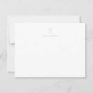 Personalised Name Neutral Bow Card