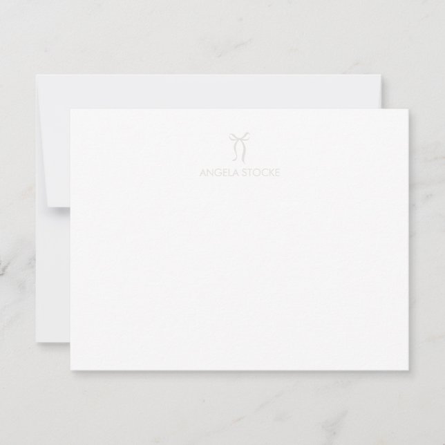 Personalised Name Neutral Bow Card (Front)