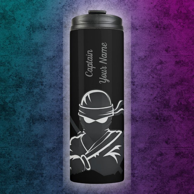 Personalised Name Ninja captain Thermal Tumbler (Creator Uploaded)