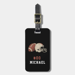 Personalised Name & Number American football       Luggage Tag