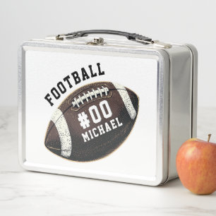 Personalised Name & Number American football Metal Lunch Box