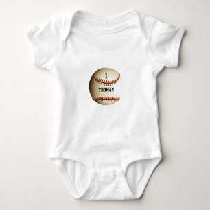 Personalised Name Number Baseball Baby Bodysuit