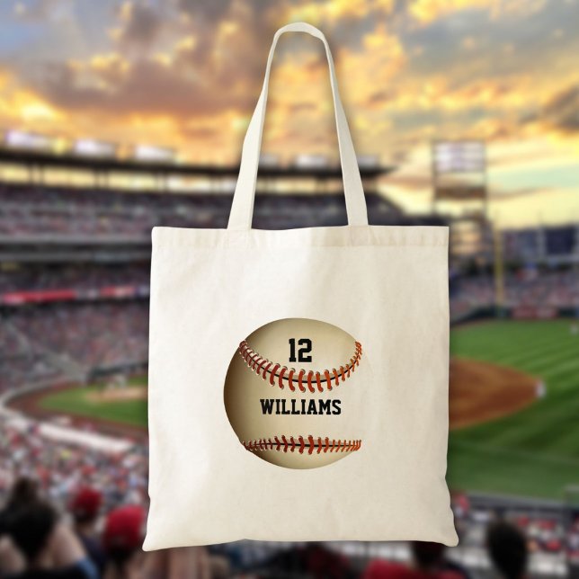Personalised Name Number Baseball Sports Tote Bag (Personalized Name Number Baseball Sports Tote Bag)