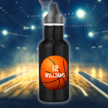 Personalised Name Number Basketball 532 Ml Water Bottle<br><div class="desc">Personalised name and team number basketball gift. Designed by Thisisnotme©</div>
