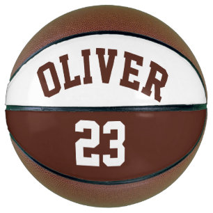 Personalised Name Number Brown Basketball