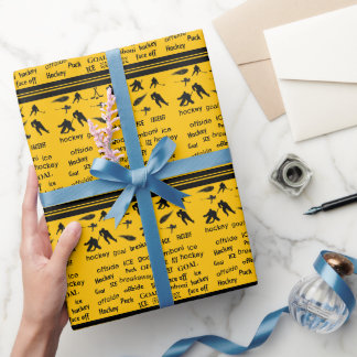 Personalised Name Number Hockey Wrapping Paper
