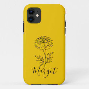 Personalised Name October Marigold Birth Flower Case-Mate iPhone Case