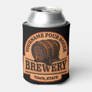 Personalised NAME Old Oak Barrel Beer Keg Brewery Can Cooler