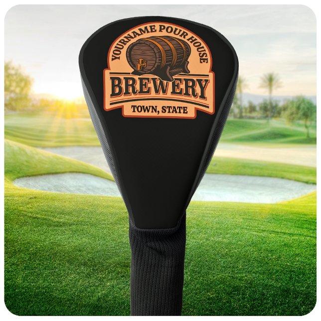 Personalised NAME Old Oak Barrel Beer Keg Brewery  Golf Head Cover (Creator Uploaded)