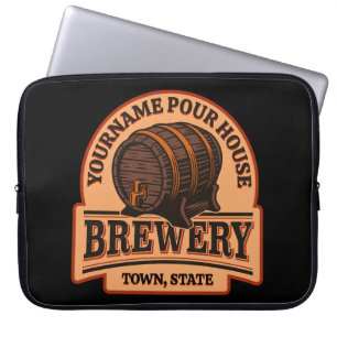 Personalised NAME Old Oak Barrel Beer Keg Brewery  Laptop Sleeve