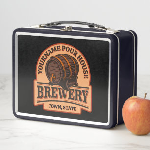 Personalised NAME Old Oak Barrel Beer Keg Brewery  Metal Lunch Box