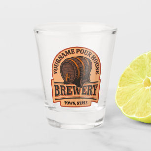 Personalised NAME Old Oak Barrel Beer Keg Brewery Shot Glass