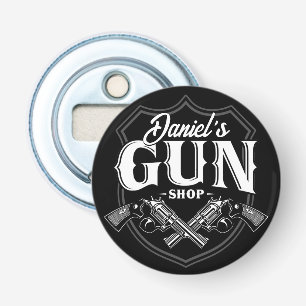Personalised NAME Old Revolvers Gun Shop Firearms Bottle Opener