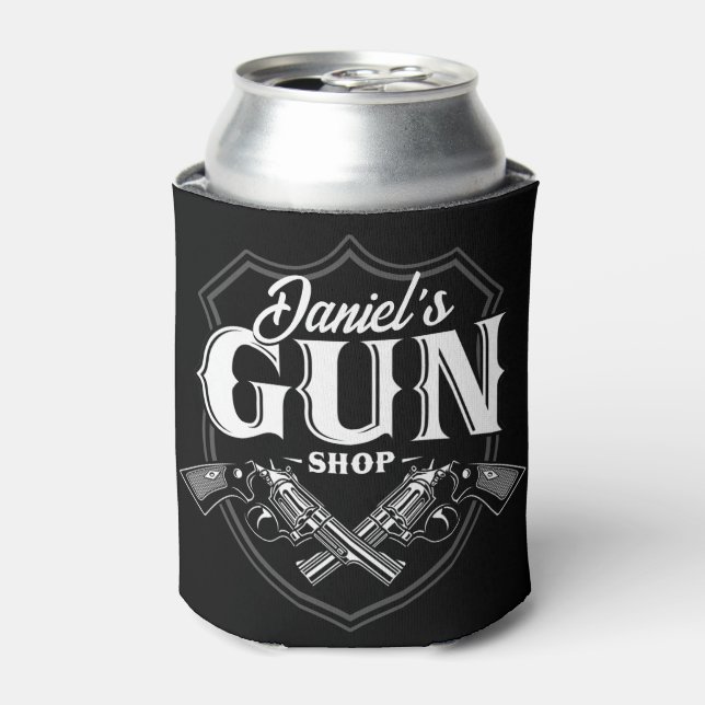 Personalised NAME Old Revolvers Gun Shop Firearms  Can Cooler (Can Front)