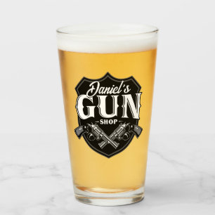 Personalised NAME Old Revolvers Gun Shop Firearms Glass