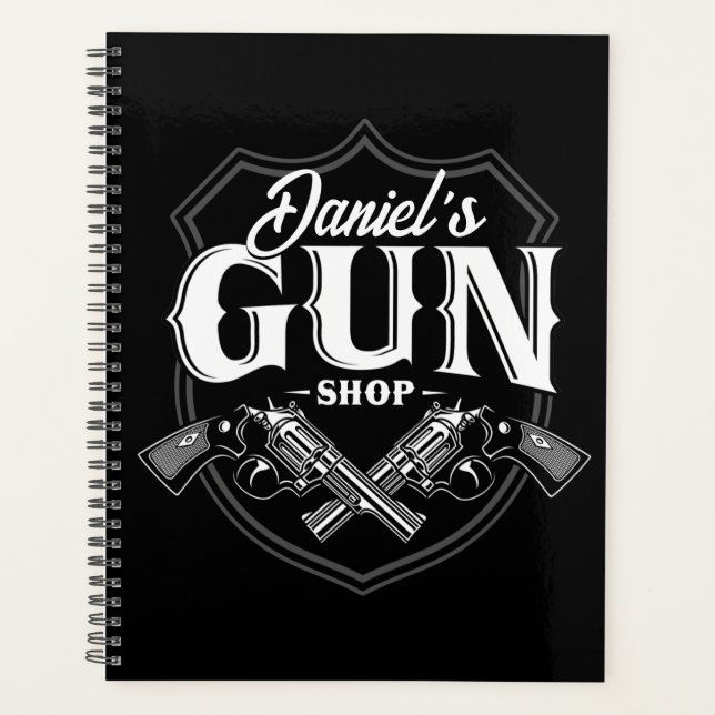 Personalised NAME Old Revolvers Gun Shop Firearms  Planner (Front)