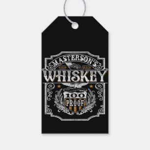 Personalised NAME Old West Whiskey Brewery Bar Gift Tags