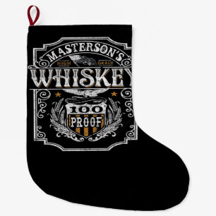 Personalised NAME Old West Whiskey Brewery Bar Large Christmas Stocking