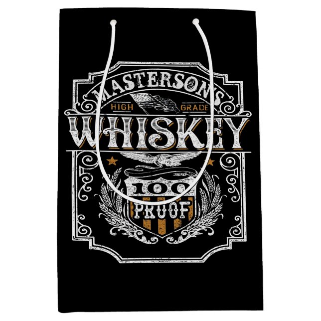 Personalised NAME Old West Whiskey Brewery Bar Medium Gift Bag (Front)