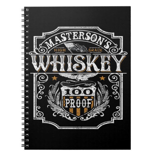 Personalised NAME Old West Whiskey Brewery Bar Notebook (Front)