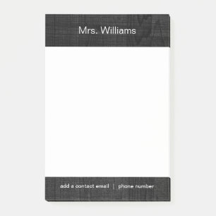 Personalised Name on Black Wood Post-it Notes