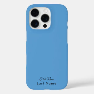 Personalised Name on Simple Soft Blue Solid Colour iPhone 16 Pro Case