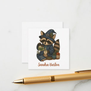 Personalised Name or Text with Racoon Herbal Tea Enclosure Card