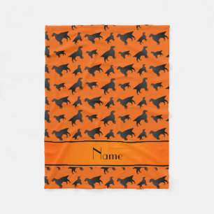 Personalised name orange gordon setter dogs fleece blanket