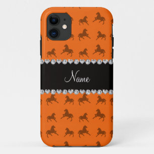 Personalised name orange horse pattern Case-Mate iPhone case