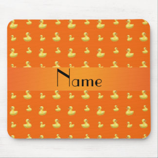 Personalised name orange rubber duck pattern mouse pad