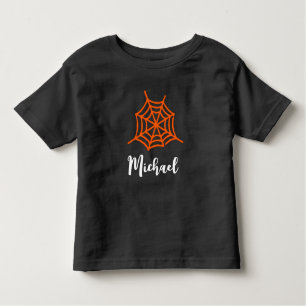 Personalised Name Orange Spider Net Halloween      Toddler T-Shirt