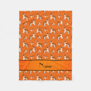 Personalised name orange St Bernard dogs Fleece Blanket