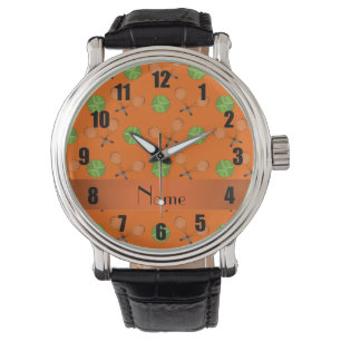 Personalised name orange tennis balls watch