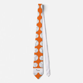 Personalised name orange volleyball balls tie