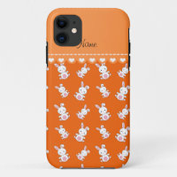 Personalised name orange white bunnies