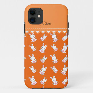 Personalised name orange white bunnies Case-Mate iPhone case