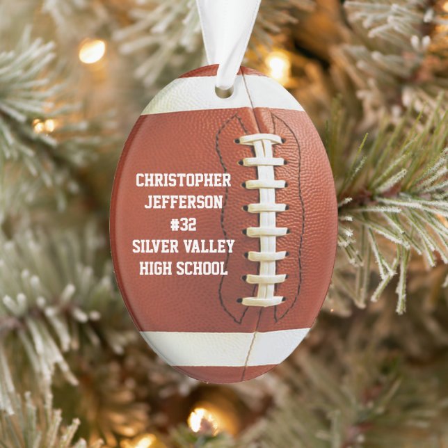 Personalised Name Oval Football Sports Ornament (Tree)