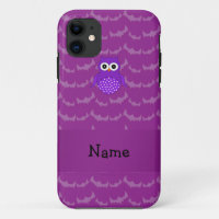 Personalised name owl purple bats