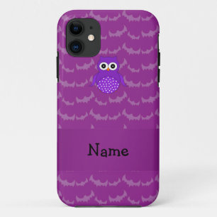 Personalised name owl purple bats Case-Mate iPhone case