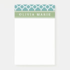 Personalised Name Pale Blue Quatrefoil Pattern