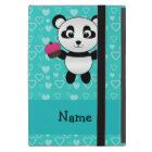 Personalised name panda cupcake turquoise hearts