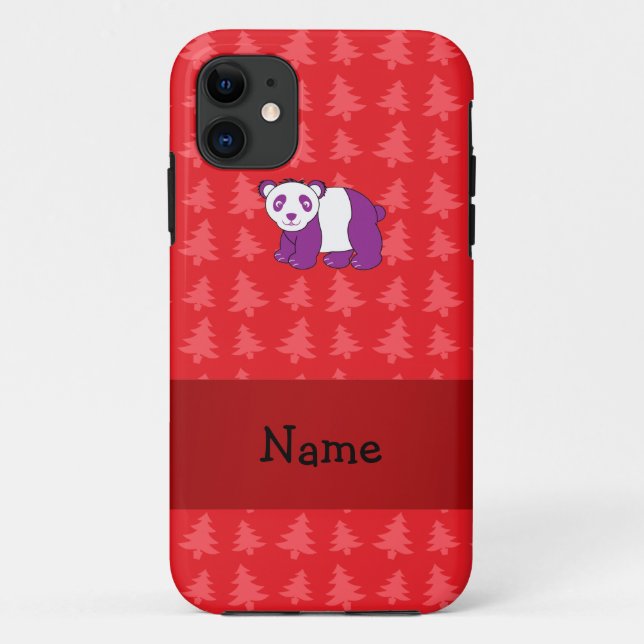 Personalised name panda red christmas trees Case-Mate iPhone case (Back)