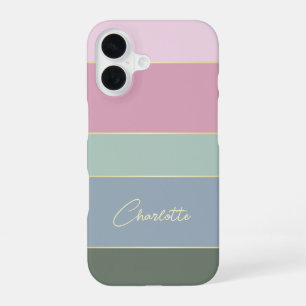 Personalised Name Pastel Colour Block Phone Case